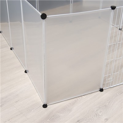 Вольер 12 секций пластиковый, (звено 50×70 см), белый