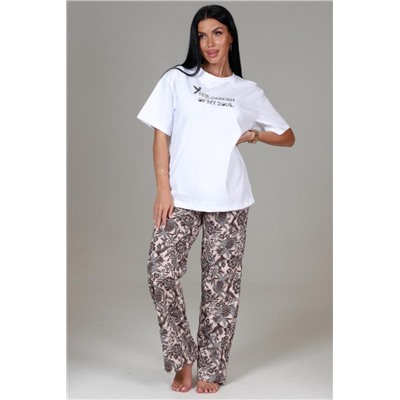 111 Пижама женская брюки (Бежевый)