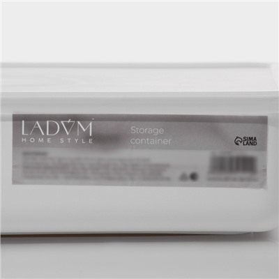 Контейнер для хранения с крышкой LaDо́m «Лёгкость», 7.95 л, 36×26×8 см, пластик, белый