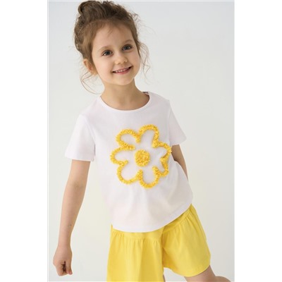 Комплект трикотажный для девочек: фуфайка (футболка), шорты PLAYTODAY, 1240042