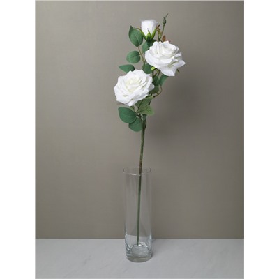 Цветок искусственный Роза 63 см / GT41-27 /уп 72/360/ (Белый)