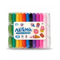 Легкий пластилин, набор 36 цветов, пакет