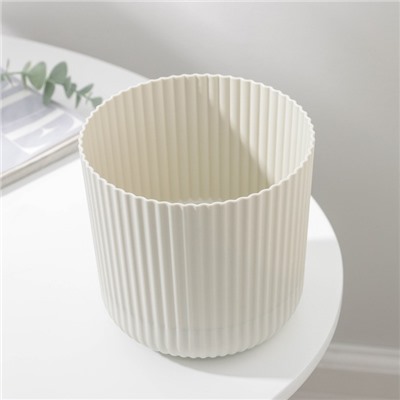 Горшок для цветов с поддоном «Вельвет», 1.6 л, d=14 см, цвет белый ротанг