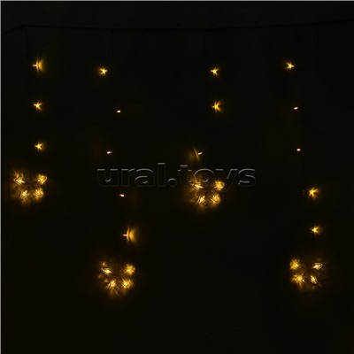 Электрогирлянда-занавес светодиодная "Звездочки", теплый