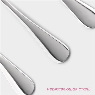Набор вилок десертных Доляна, длина 14.2 см, толщина 2.2 мм, 410 сталь, 3 шт., нержавеющая сталь
