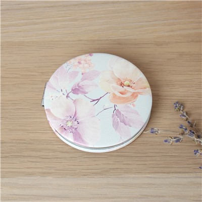 Зеркало карманное 7 см Цветы / PJ-8 /уп 12/480/