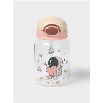 Бутылка для воды «Космонавты», 450 мл, 8.2×15 см, стекло, рисунок и МИКС