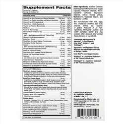 California Gold Nutrition, Ultamins, мультивитаминный комплекс для женщин старше 50 лет с коэнзимом Q10, грибами, ферментами, овощами и ягодами, 60 растительных капсул