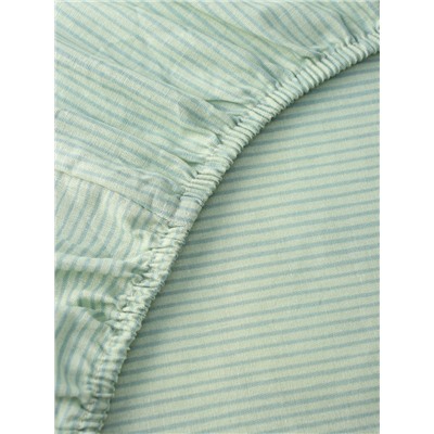 Простыня на резинке 1.5-спальная «Этель», 140×200+25 см, мятная, поплин