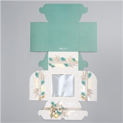 Коробка складная на 4 капкейка с окном «Новогодних чудес», 16×16×10 см