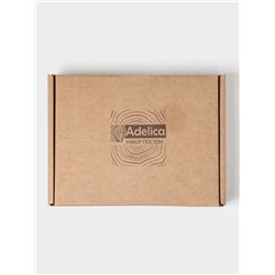 Подарочный набор деревянной посуды Adelica «Волшебство», менажницы: ёлка 24×18.5×1.8 см, звезда 15×15×1.8 см, масло 100 мл, в подарочной коробке