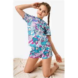 Хлопковая пижама для девочки с шортами Happyfox