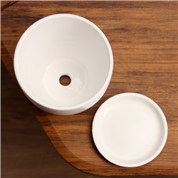 Горшок для цветов «Колор гейм», керамический, с поддоном, 800 мл, белый