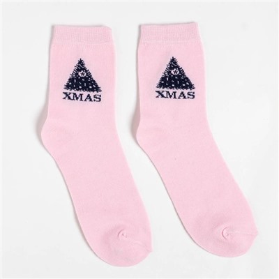 Набор новогодний подарочный KAFTAN Merry Christmas, носки размер 36-39 (23-25 см), маска для сна, открытка 2 шт.