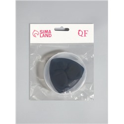 Спонжи для макияжа, в футляре, 3 формы: треугольник, овал, сердце, чёрные