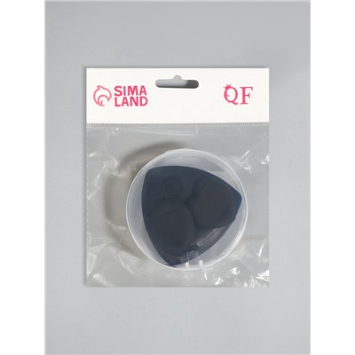 Спонжи для макияжа, в футляре, 3 формы: треугольник, овал, сердце, чёрные