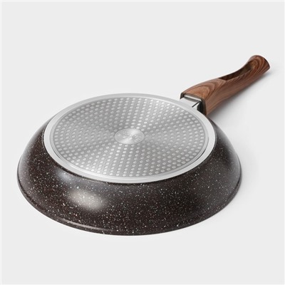 Сковорода Magistro Granit, d=28 см, кованый алюминий, съёмная ручка soft-touch, антипригарное покрытие, индукция, чёрная