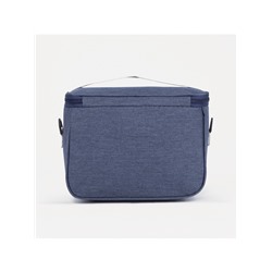 Термосумка на молнии 5.7 л, длинный ремень, синяя