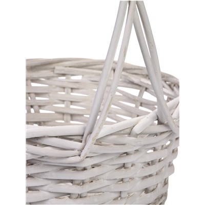 УЦЕНКА Корзина плетёная для хранения, ива, белая, набор 3 шт.