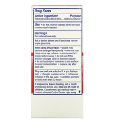 Visine, Red Eye Comfort, Глазные капли для снятия покраснения, 15 мл (1,5 жидк. унции)