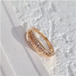 Кольцо 17 р коллекция Дубайское золото, покрытие позолота, вставка: фианиты, цвет: прозрачный, арт.314.751-17