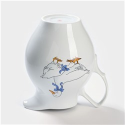 Кувшин Добрушский завод «Гуси», 2 л, фарфор, белый, рисунок МИКС