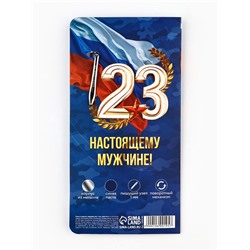 Ручка шариковая, на открытке, металл, 1 мм «С 23 февраля»