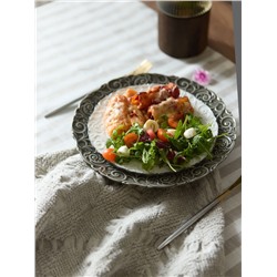 Тарелка обеденная WY Floral Laceware, d=25 см, фарфор, серая