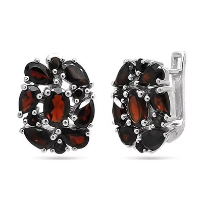 Серьги из серебра гранат, Асида