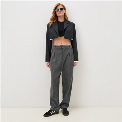 Пиджак женский укороченный MIST, размер 44, тёмно-серый