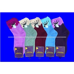 МИНИBS термоноски женские внутри махра Олени со слабой резинкой арт. 1680