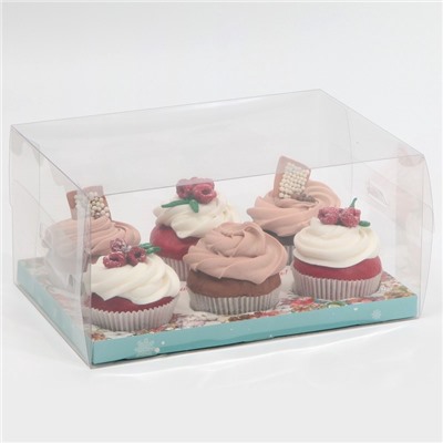 Коробка для капкейка «Новогодняя акварель», 23×16×11.5 см