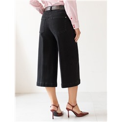 Джинсовые шорты бермуды со стрелками из эластичного денима