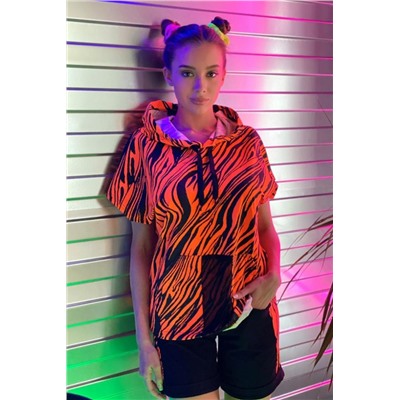 Шорты 8071 (Черный_оранжевый)