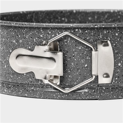 Форма для выпечки Доляна «Мрамор», 17×7 см, съёмное дно, антипригарное покрытие, серая