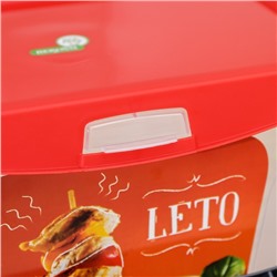 Контейнер для шашлыка c ручкой BEROSSI Leto, 6 л, пластик, прозрачный, крышка красная