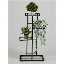 Подставка для цветов Greengo, 4 полки, 43×22×82 см, напольная, металл, чёрная