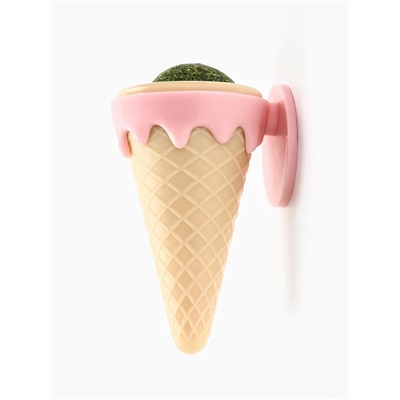 Игрушка для кошек из кошачьей мяты «Мороженное» на основании, 5×4 см, розовая