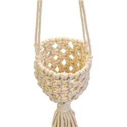 Кашпо - макраме «Улла», 7×7×7 см, текстиль, подвесное, бежевое