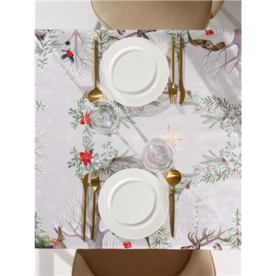 Скатерть «Этель. Новогоднее чудо», бежевая, 150×110 см ±3 см