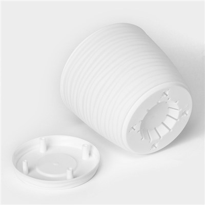 Горшок для цветов с поддоном «Дюна», 1.7 л, пластиковый, белый