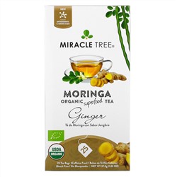 Miracle Tree, Moringa Organic Superfood Tea, Ginger, Caffeine Free, 25 Tea Bags, 1.32 oz (27.5 g)