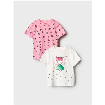 Джемпер детский трикотажный для девочек (футболка), 2 шт в комплекте