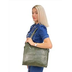 Женская сумка  из искусственной кожи цвет темно оливковый