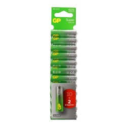 Батарейка алкалиновая GP Super, AA, LR6-12BL, 1.5 В, блистер, 10+2 шт.