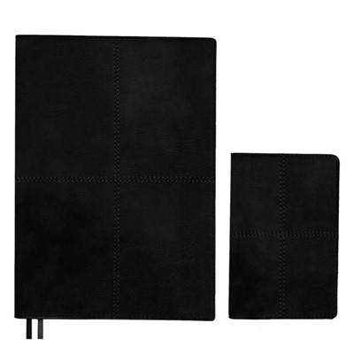 Подарочный набор Ежедневник недатированный А5+ 240стр. "ШЕВРЕТ ЧЁРНЫЙ" + обложка для паспорта 70557 Феникс