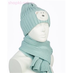18-37-L Комплект для девочки флис (колпак+шарф) (50-54)