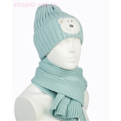 18-37-L Комплект для девочки флис (колпак+шарф) (50-54)