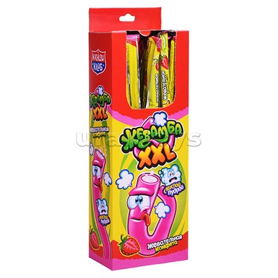 Жевательная конфета с кислой пудрой "Жевамба XXL" со вкусом клубники 15г*30шт