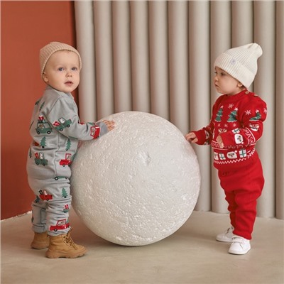 Костюм для мальчика (джемпер, штаны) вязаный «Крошка Я. Машинки», рост 68-74 см